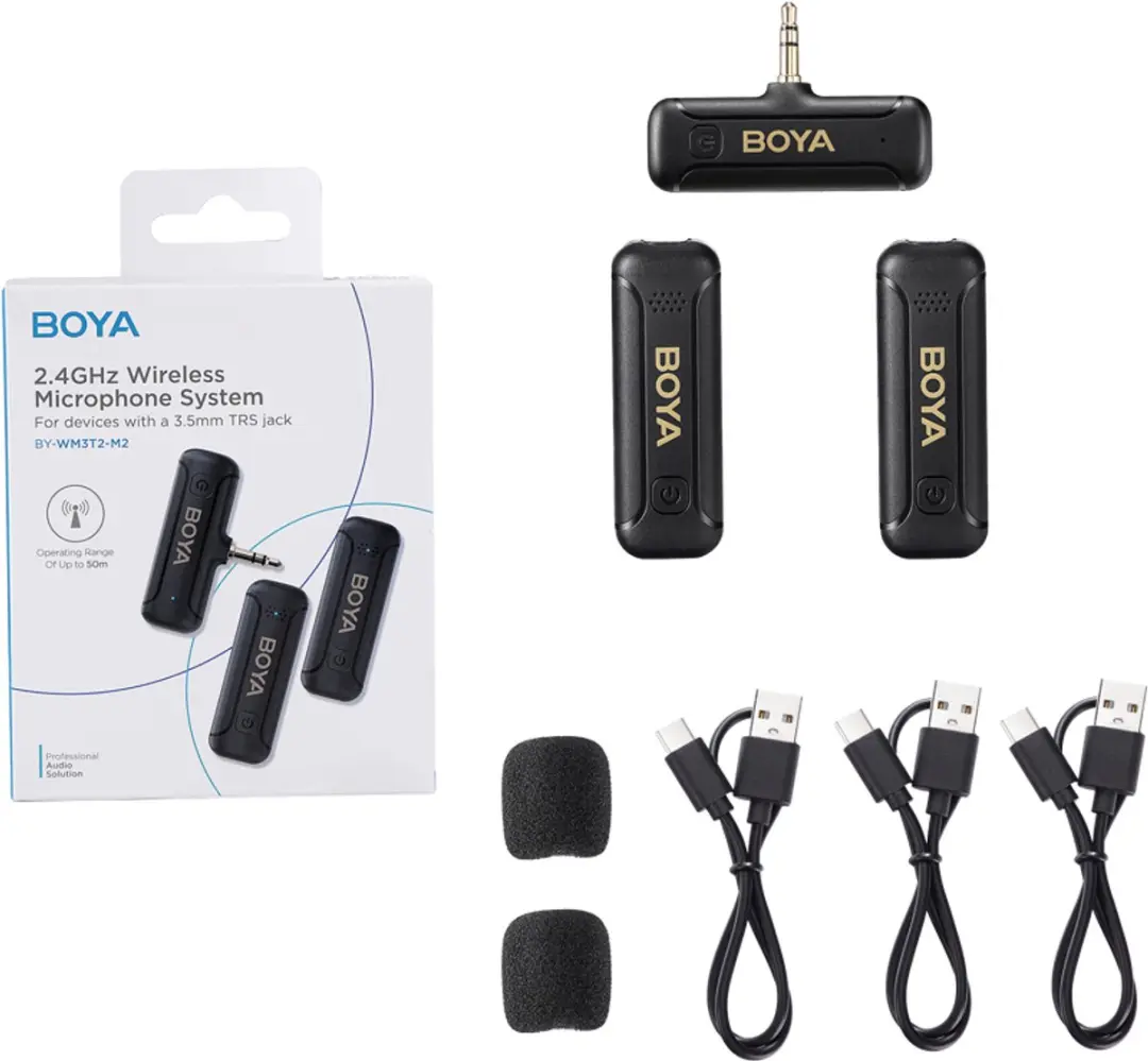 Boya BY-WM3T2-M2 Draadloos Microfoonsysteem - Zwart