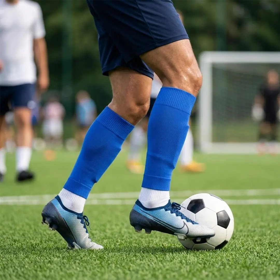 NuveX Compressie Voetbalsokken Blauw M - afbeelding 4 van 6
