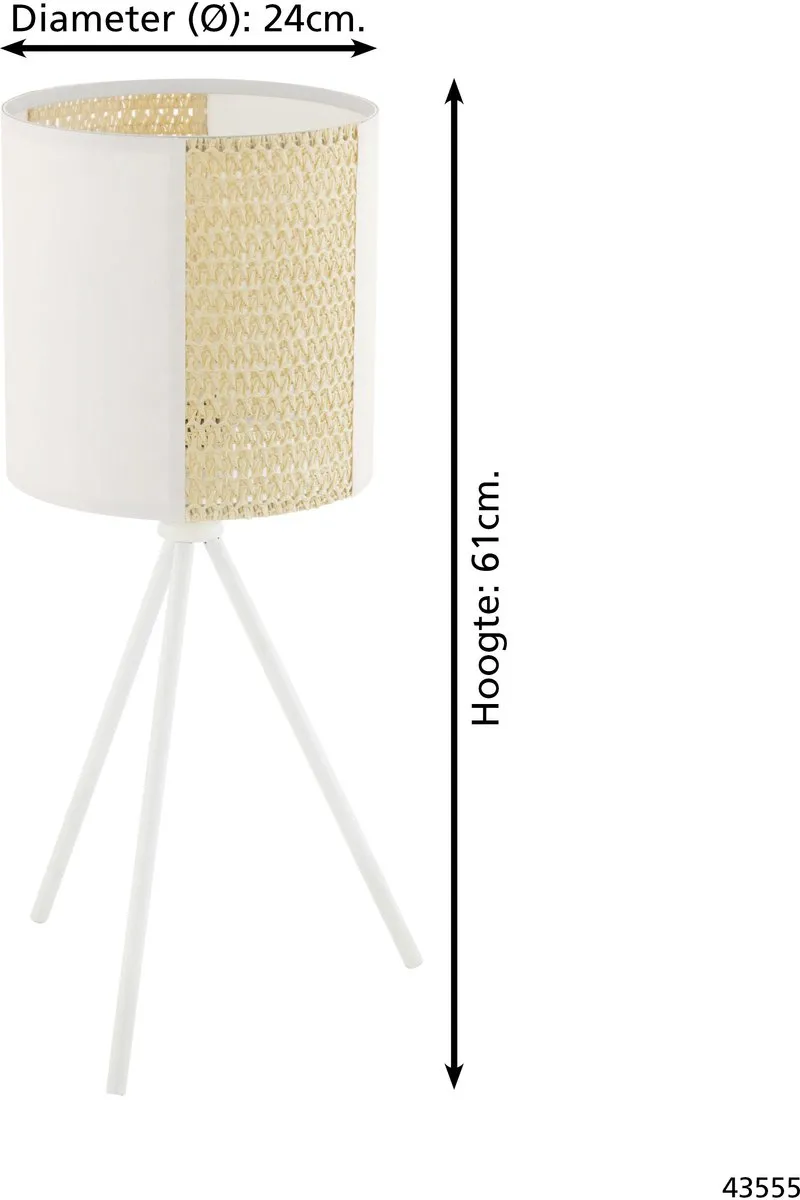 Eglo Arnhem Tafellamp E27 - 24cm - Wit