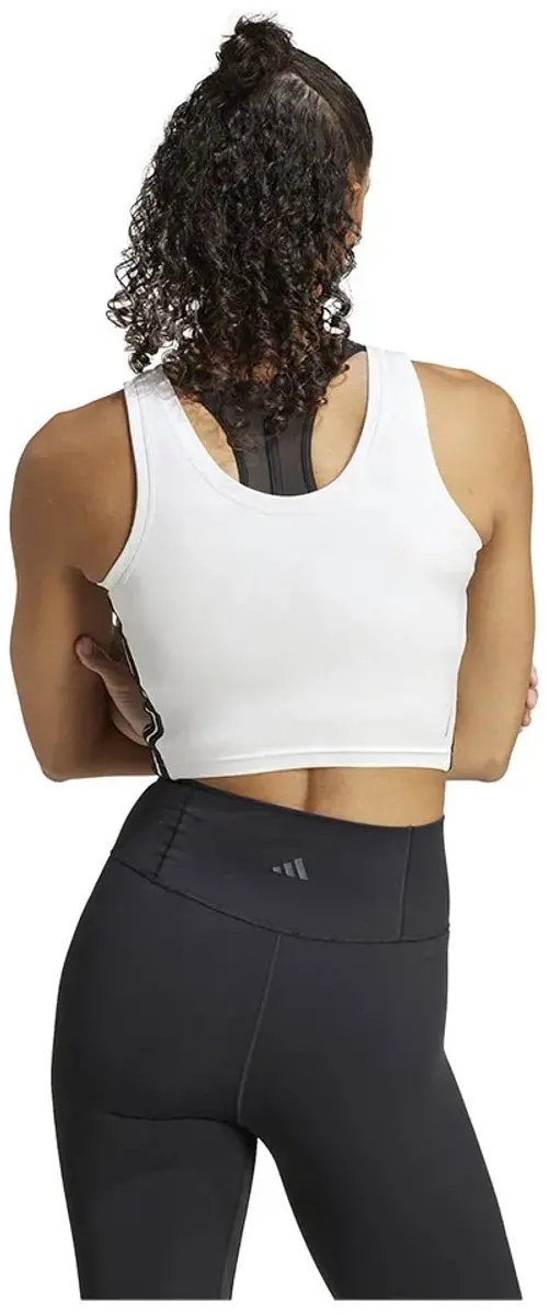 Adidas Train Essentials 3 Stripes Crop T-shirt L - Wit
