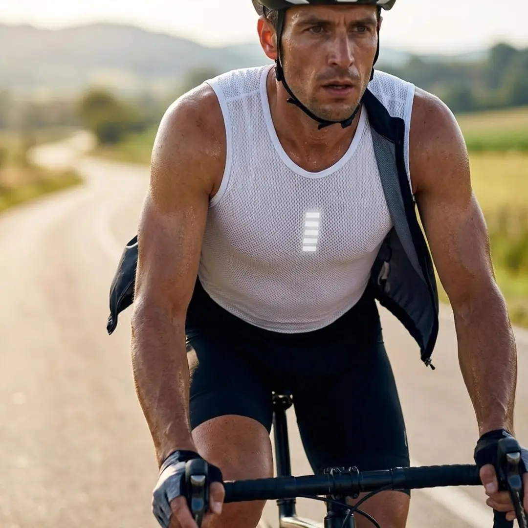 NUVEX Ivoorwit Wielren Sport Ondershirt Heren - Mouwloos - S