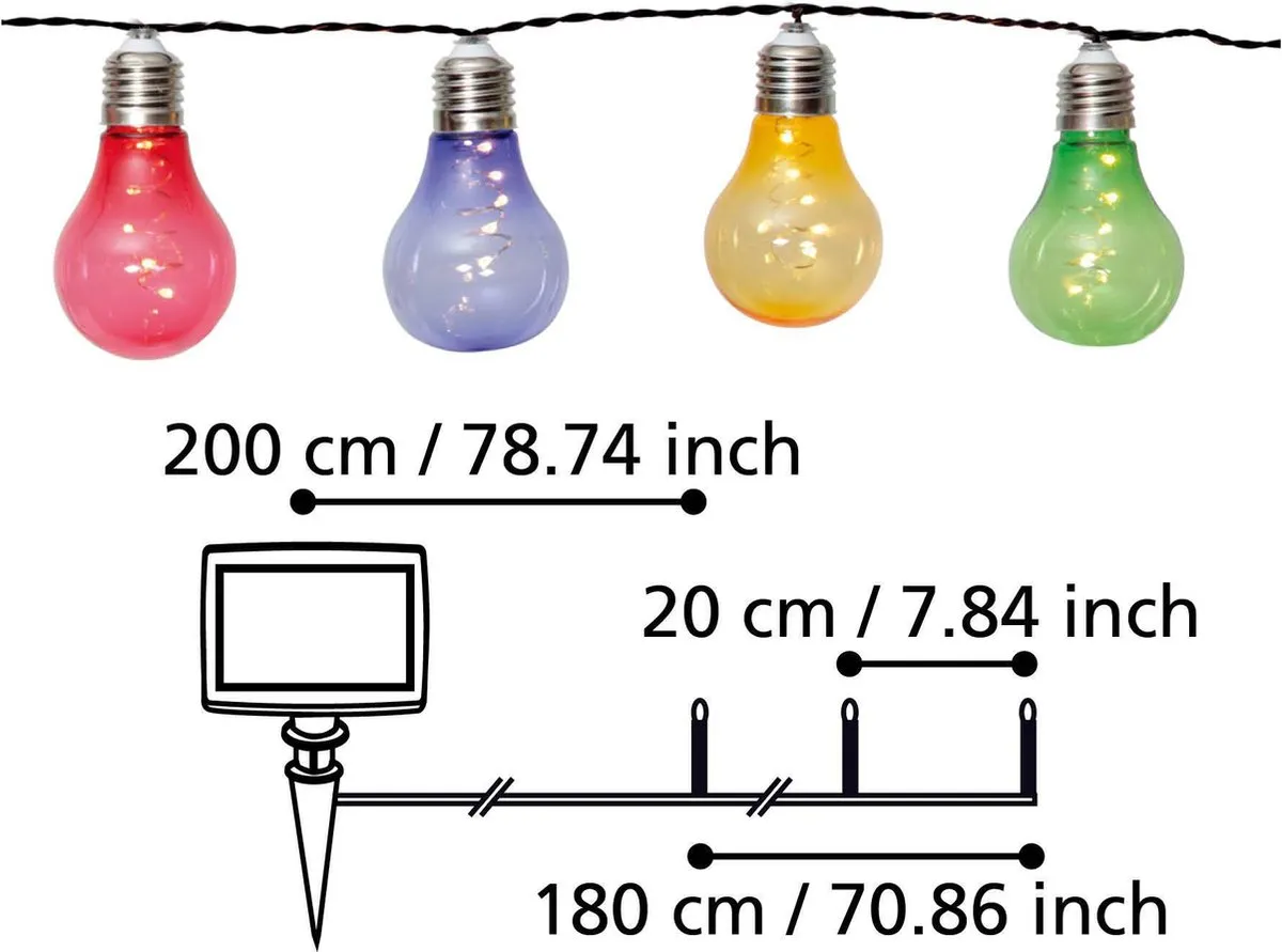 Eglo Zonne-energie Lichtsnoer 10 Lichtpunten - Multicolor - afbeelding 6 van 6
