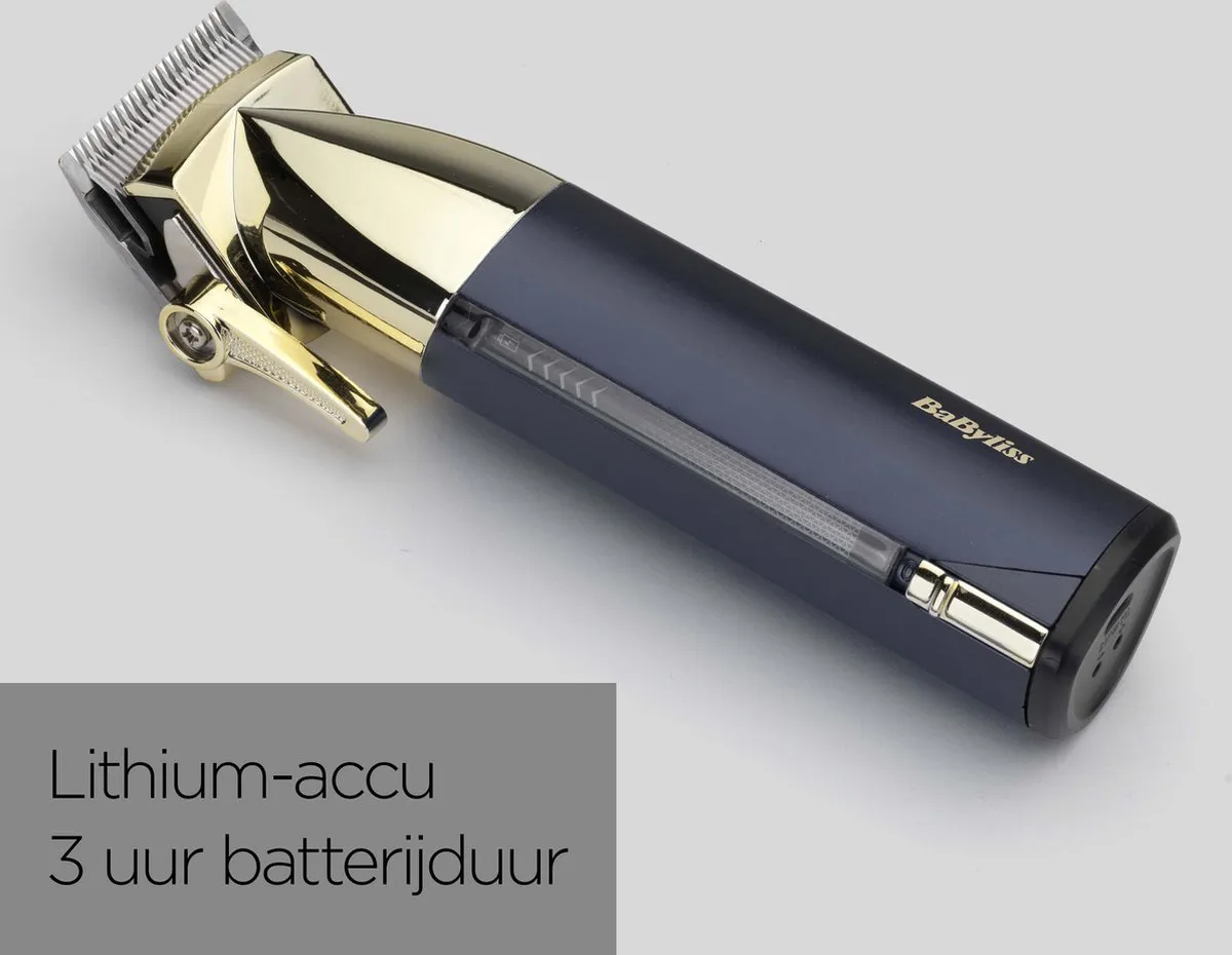 BaByliss Super-X Tondeuse E992E - 180 min Draadloos - Blauw/Goud