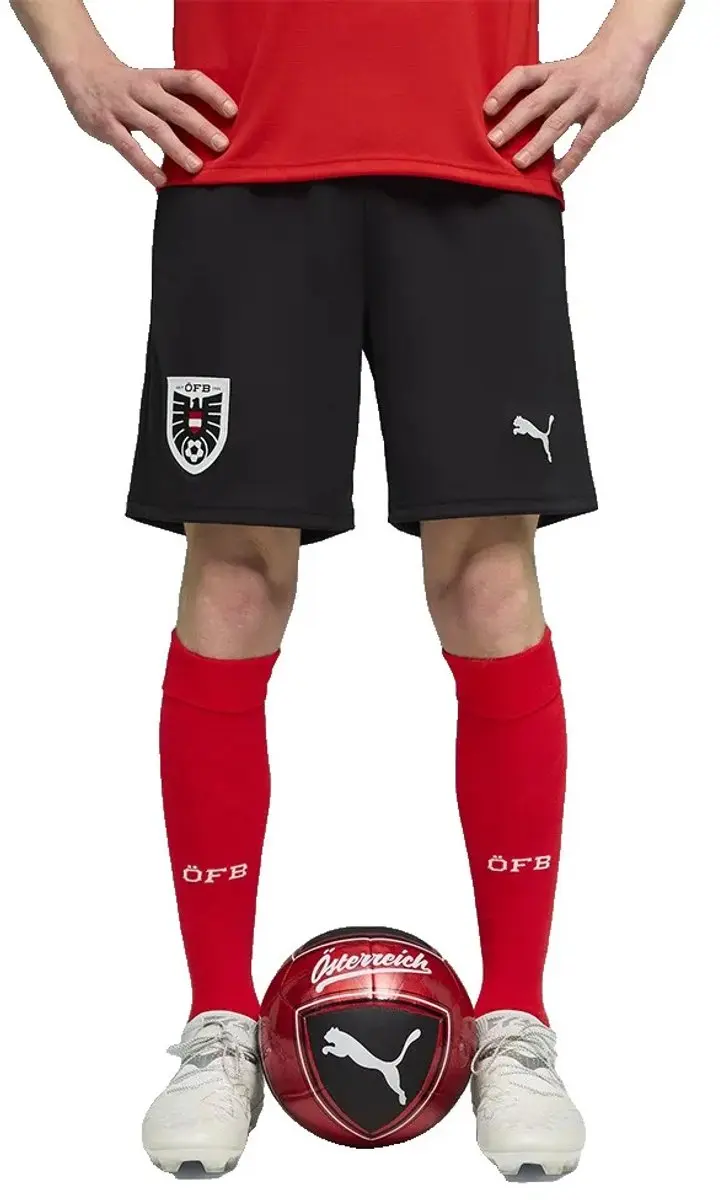 PUMA Austria 25/26 Replica Korte Broek - S - Zwart/Rood