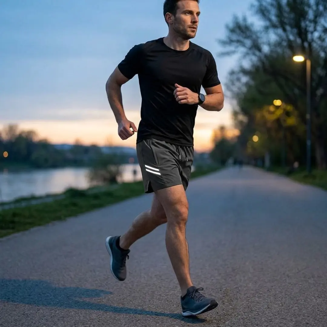 NUVEX Heren Sport Shorts - Zwart - Maat L