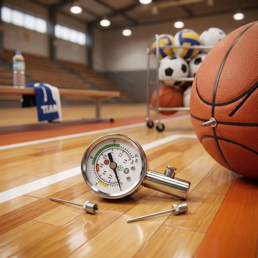 NuveX Zilverkleurige Bal Drukmeter - Voetbal/Basketbal/Volleybal