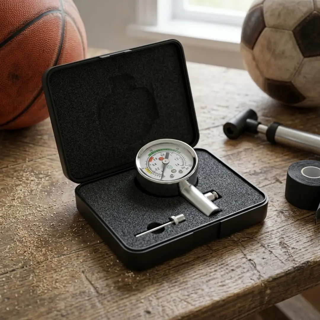 NuveX Zilverkleurige Bal Drukmeter - Voetbal/Basketbal/Volleybal