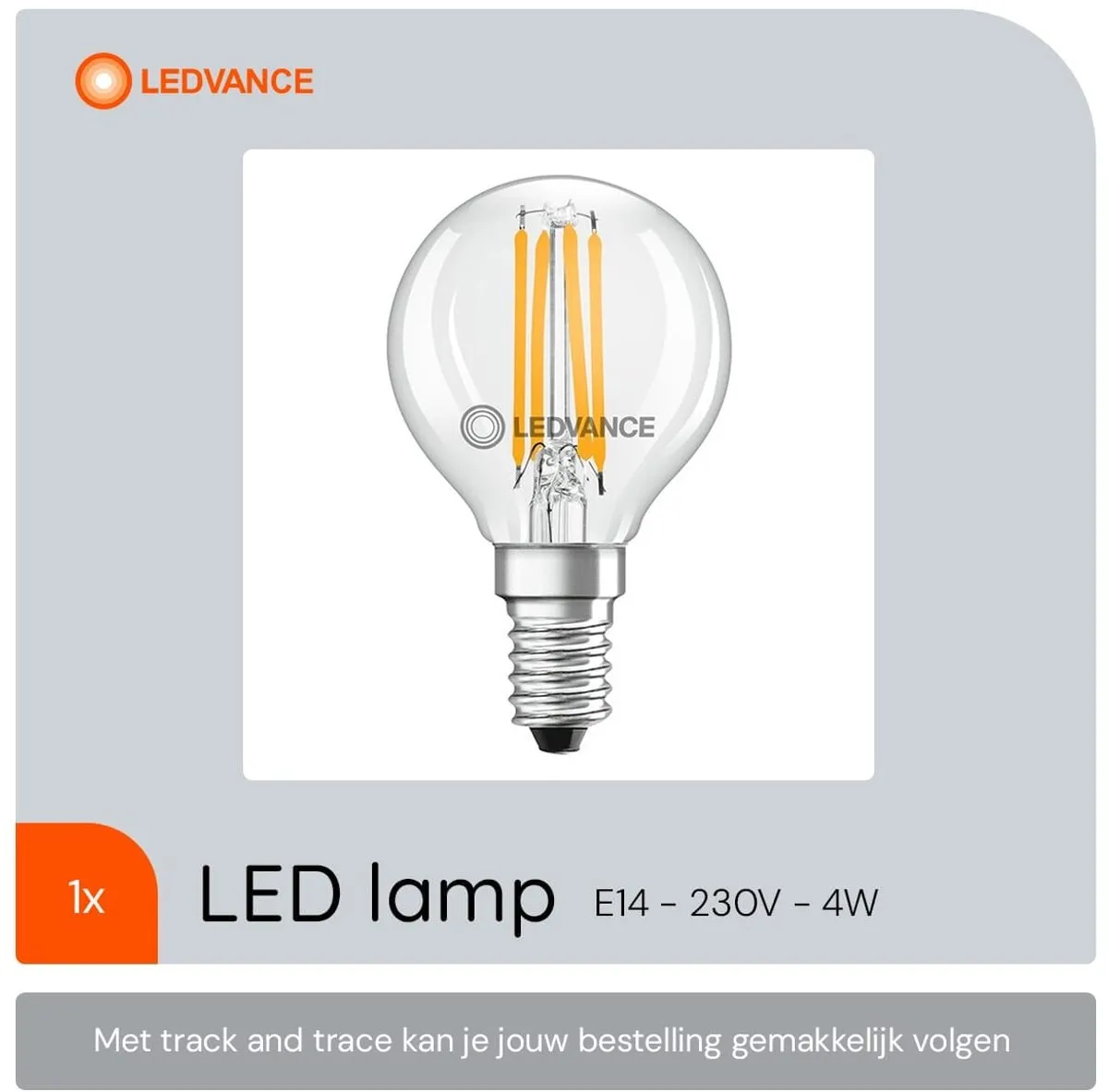 LEDVANCE LED Filament Kogellamp E14 4W 470lm - Warm wit