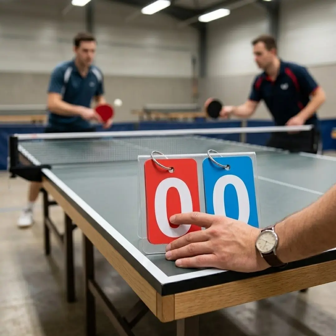 NUVEX Draagbaar Mini Scorebord Flipkaarten - Rood/Blauw