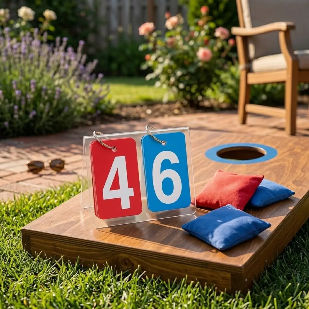 NUVEX Draagbaar Mini Scorebord Flipkaarten - Rood/Blauw