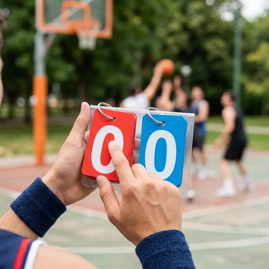 NUVEX Draagbaar Mini Scorebord Flipkaarten - Rood/Blauw