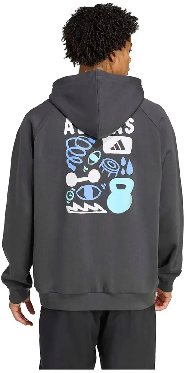 Adidas Power Graphic Hoodie - Grijs L