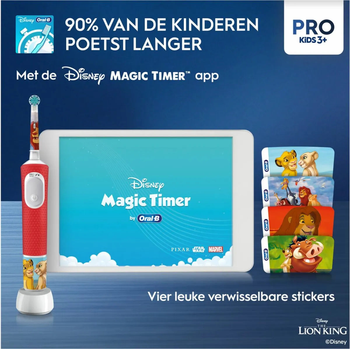 Oral-B Pro Kids Lion King Elektrische Tandenborstel - Rood/Wit