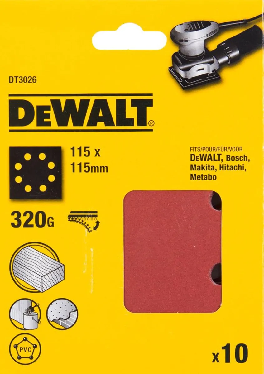 DeWalt DT3026 P320 Schuurpapier 1/4 Velcro - 10 Stuks