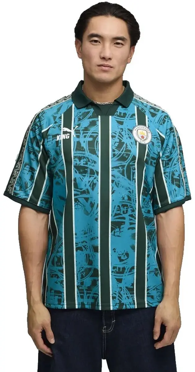 PUMA Manchester City FC King Retro T-shirt - XL - Tropisch Blauw