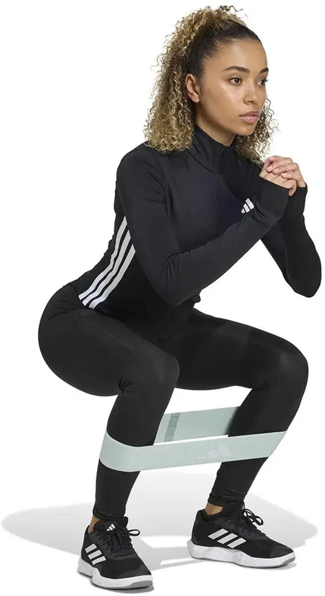 Adidas Workout Essentials Zip Through 3 Stripes Sweatshirt - Zwart 2XL