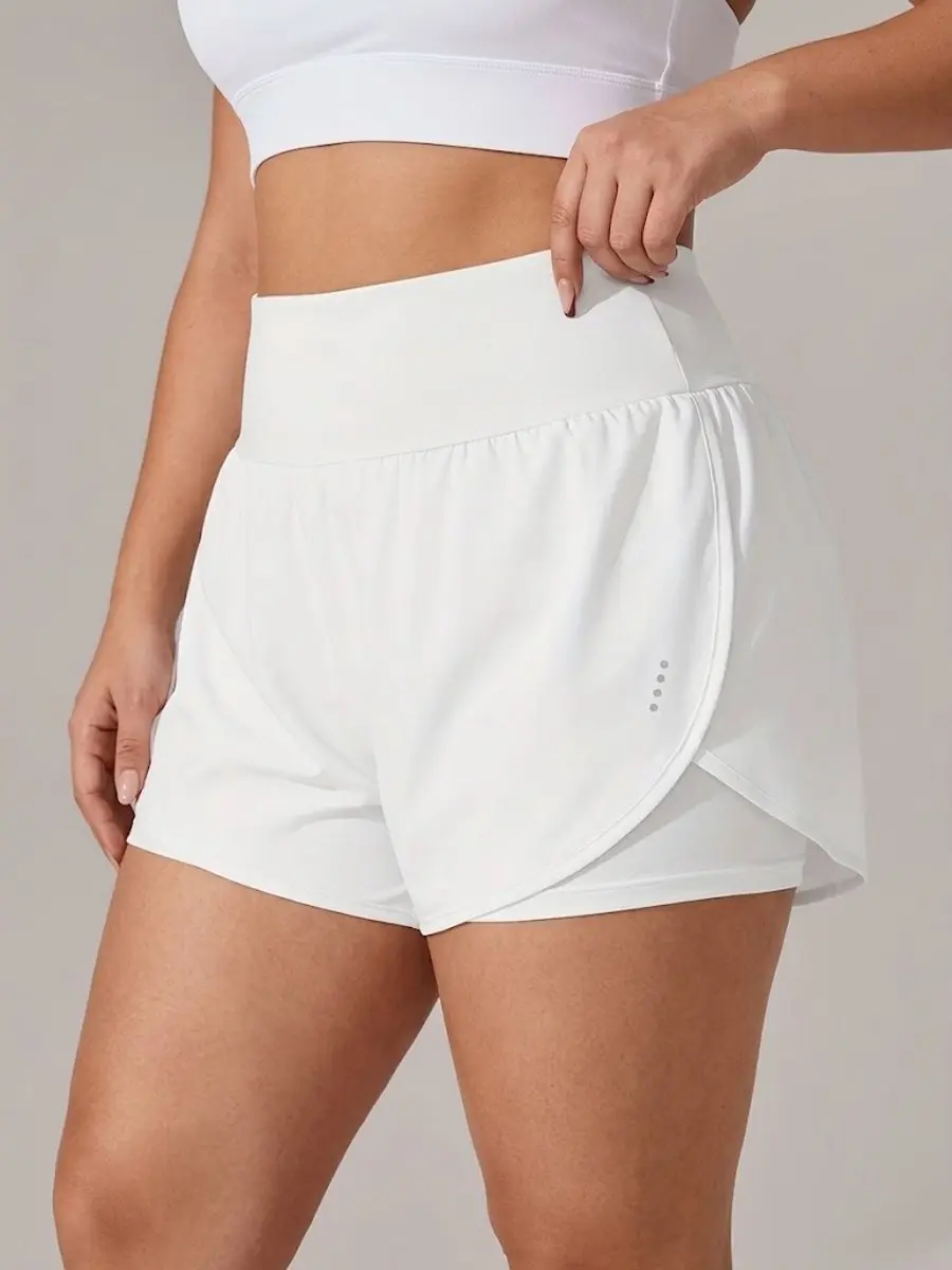 NuveX Wit Yoga Shorts Hoge Taille - Maat L