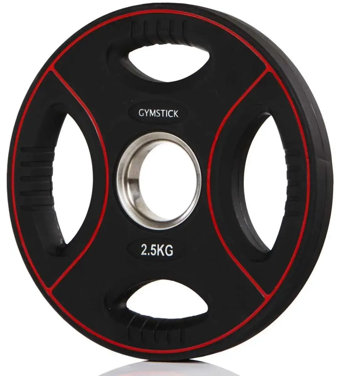 Gymstick Pro PU 5kg Gewichtsplaat - 28cm - Zwart/Rood