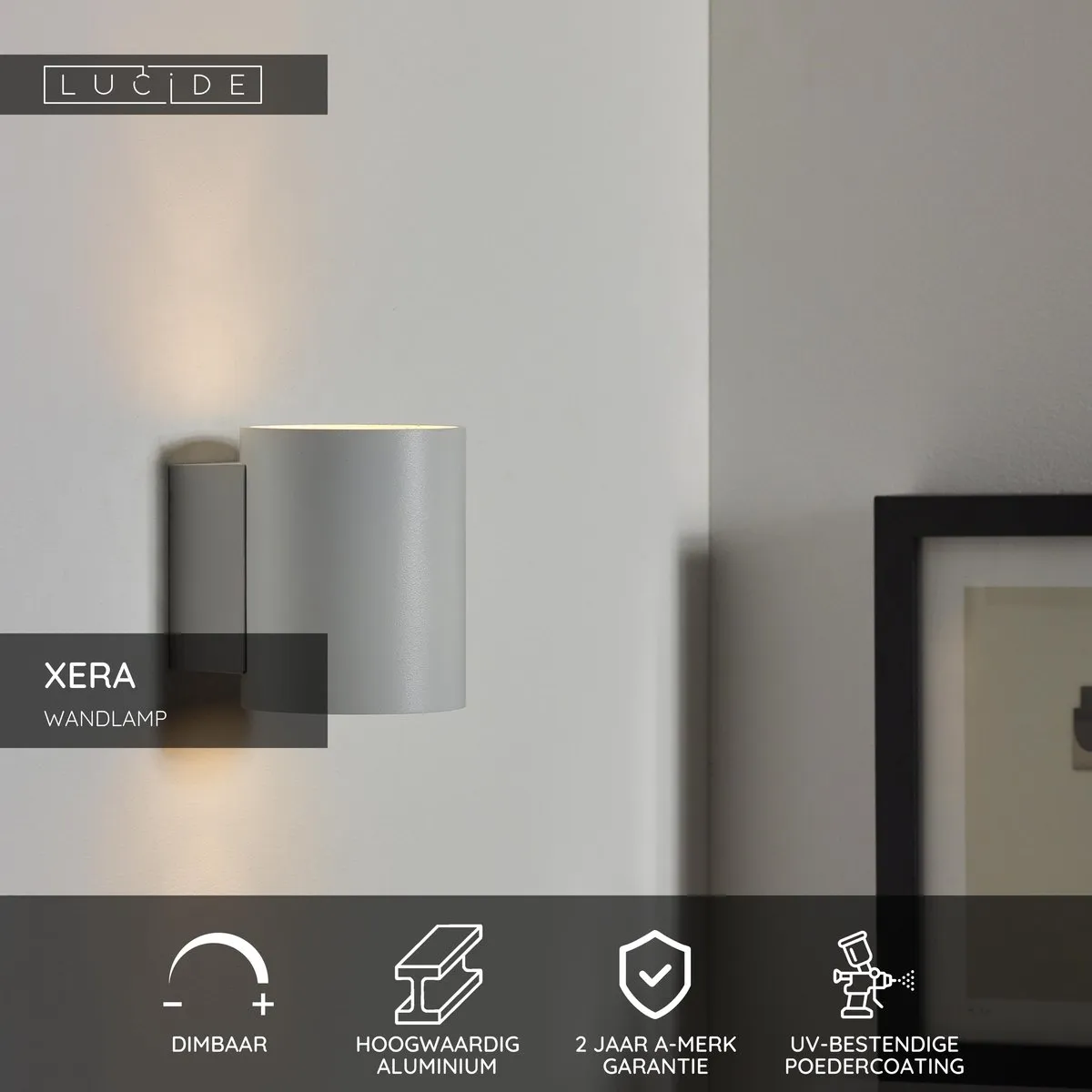 Lucide XERA Wandlamp Ø8cm - 1xG9 - Wit
