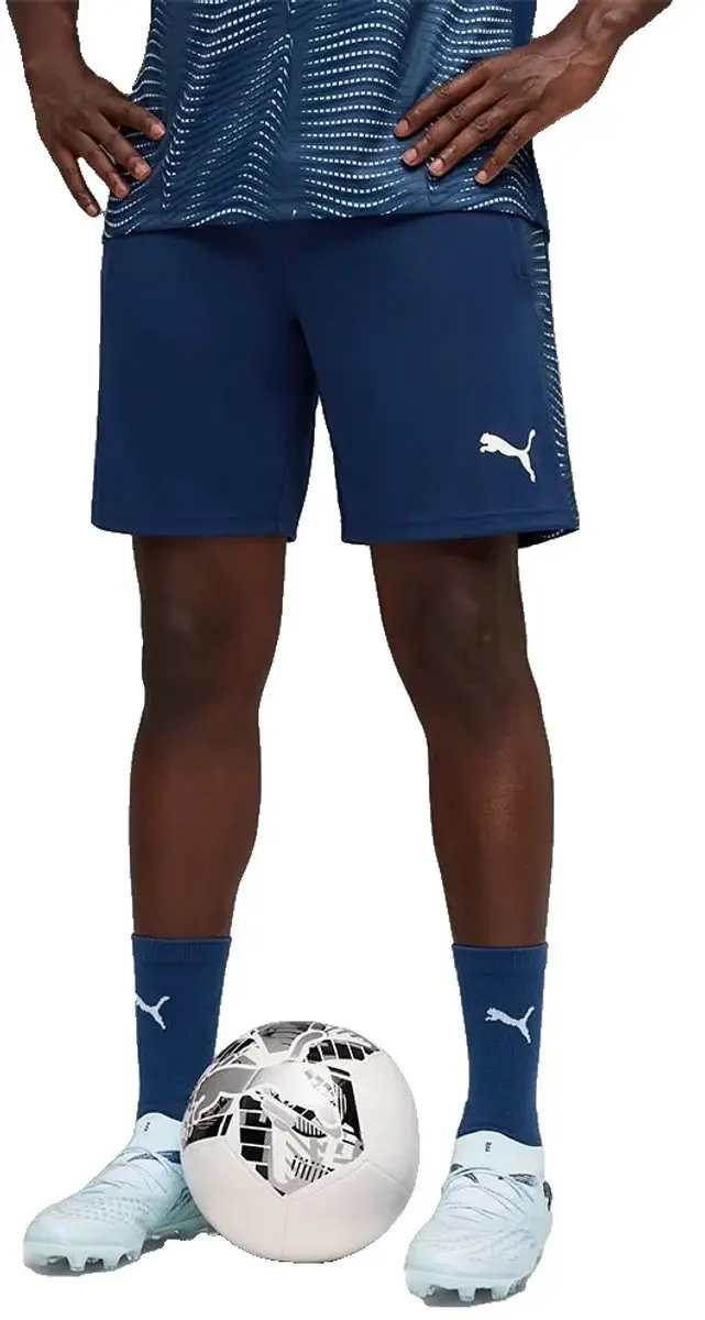 PUMA Individualfinal Korte Broek - XS - Deep Blue/Glowing Red/Mint Jelly