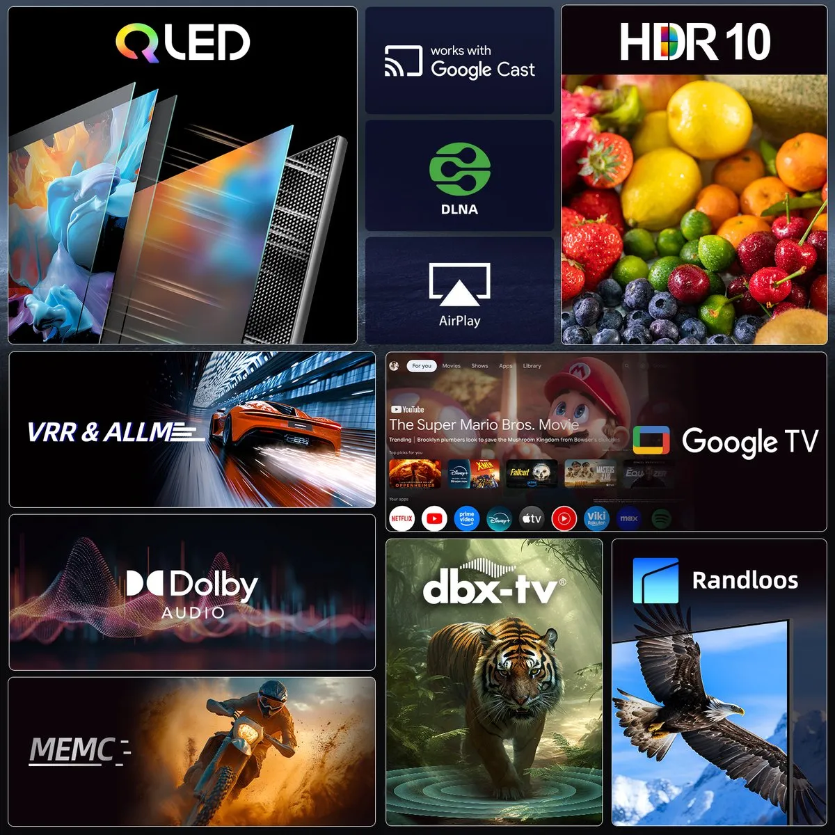 CHiQ U50QM10V QLED Pro Smart TV 50" - 4K UHD - Zwart