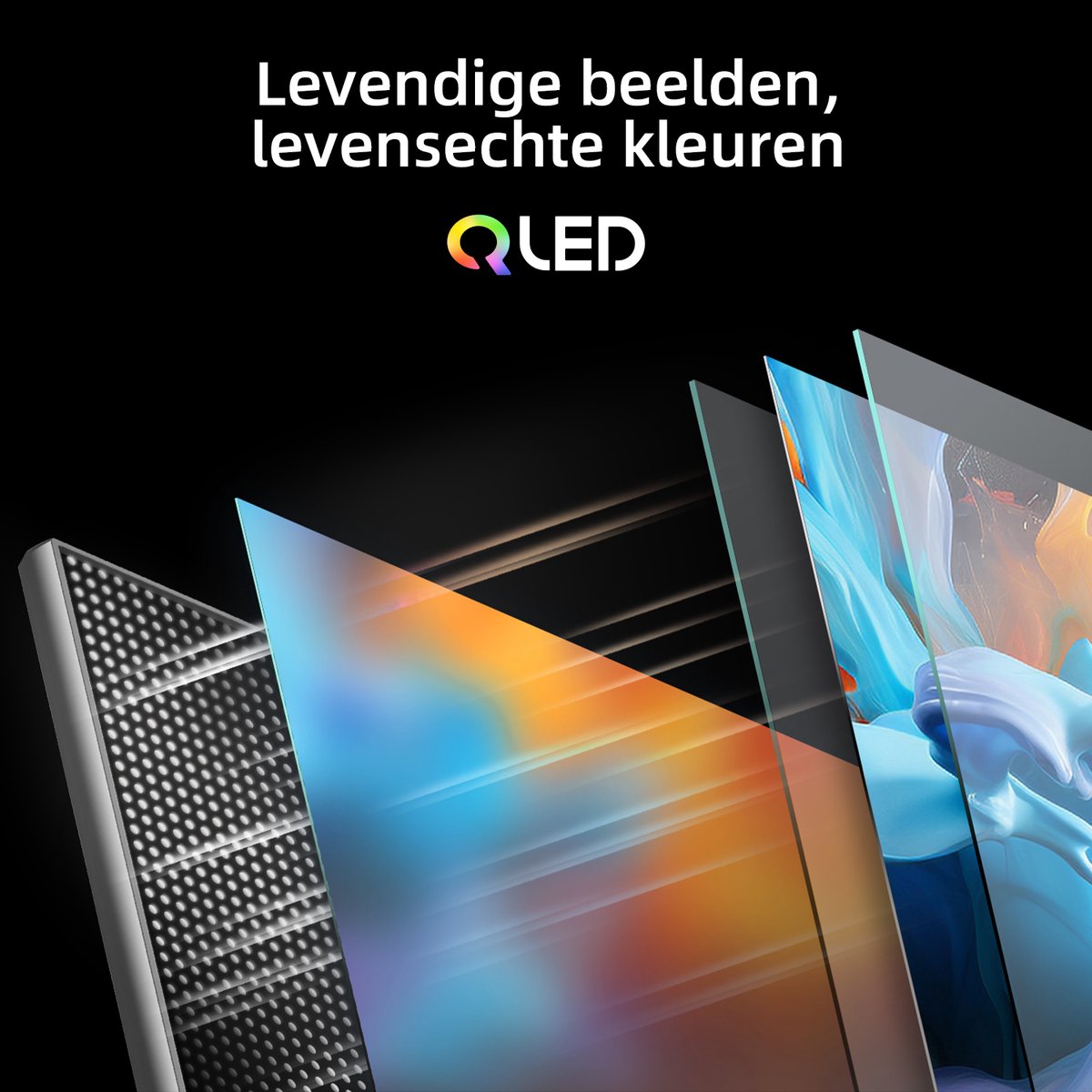 CHiQ U50QM10V - Smart TV 50 Inch - QLED Pro Google TV - 4K UHD - Randloos Metal Design - Dolby Audio - 2025 Nieuw