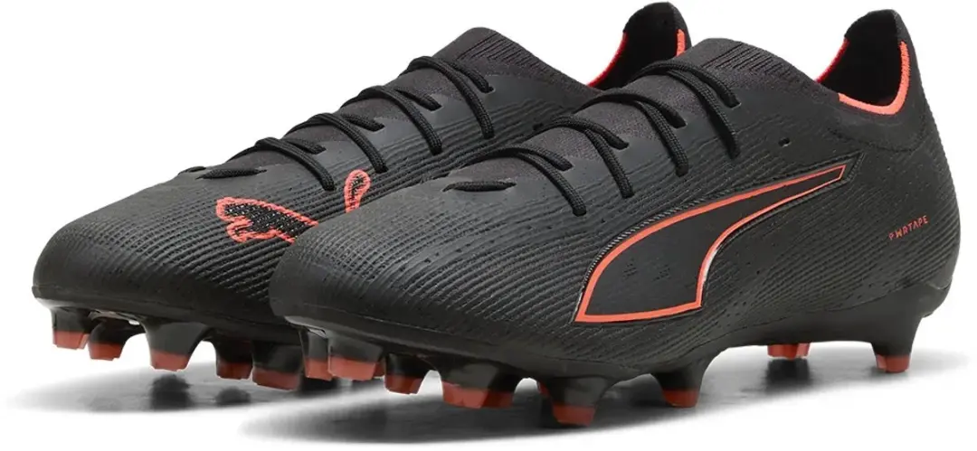 PUMA Ultra 6 Pro FG/AG Voetbalschoenen - Zwart/Rood/Grijs - Maat 40