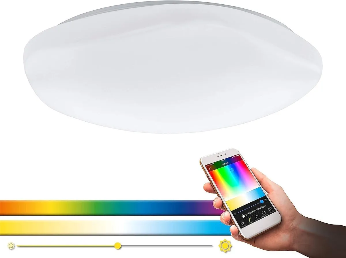 Eglo Totari-C Slimme Plafondverlichting Bluetooth - Chroom/Wit - afbeelding 3 van 6