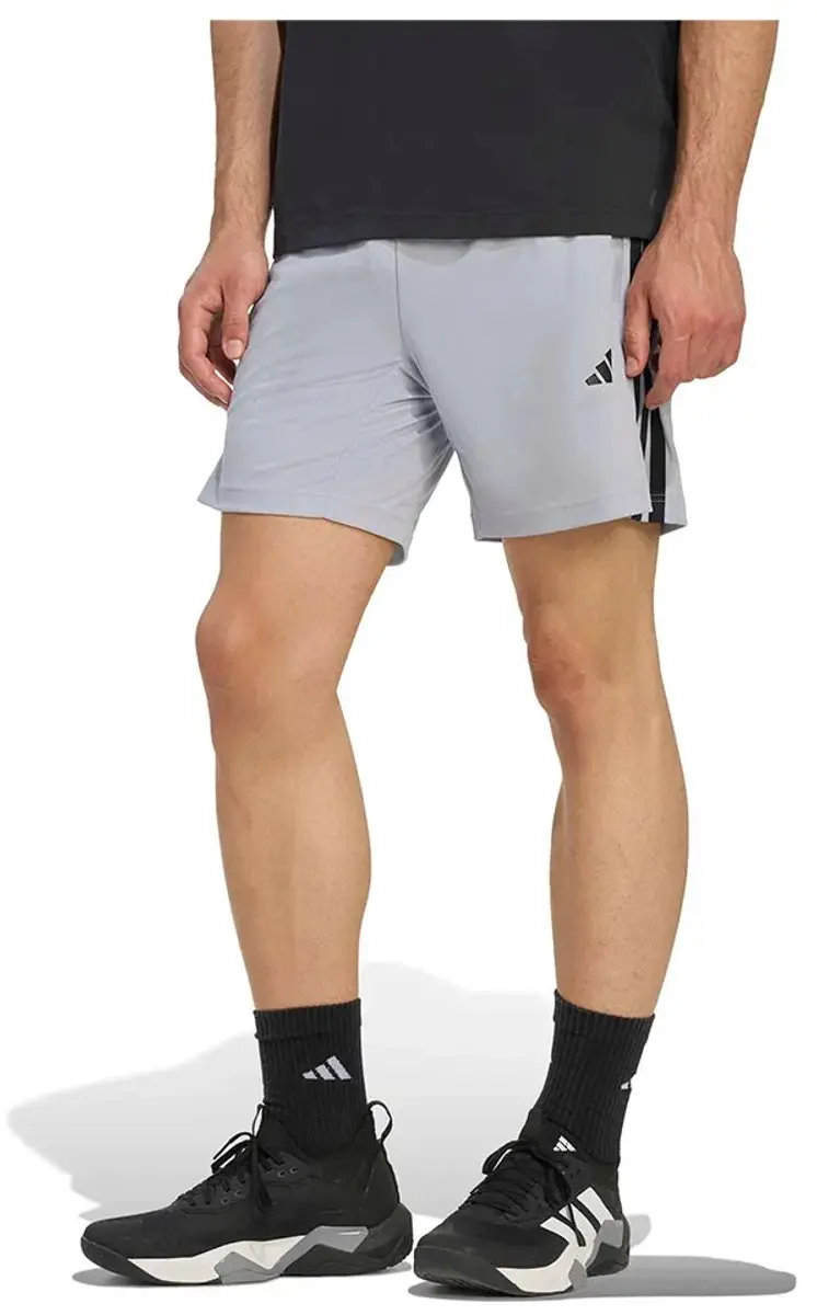 Adidas Workout Essentials Base 3 Stripes Korte Broek - Grijs S