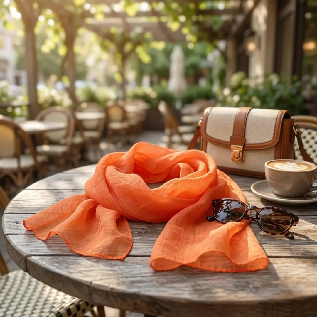 NuveX Chiffon Dames Hoofddoek - Oranje