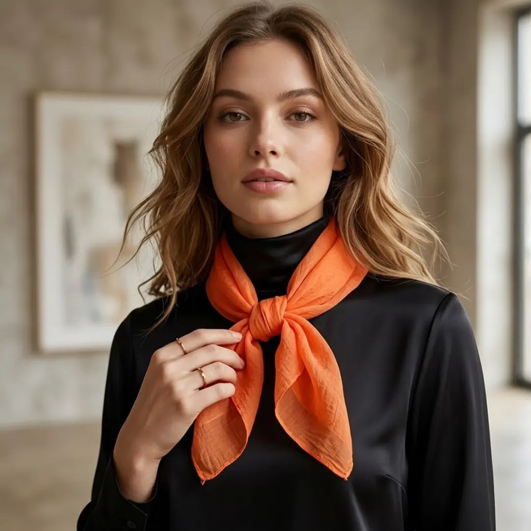 NuveX Chiffon Dames Hoofddoek - Oranje