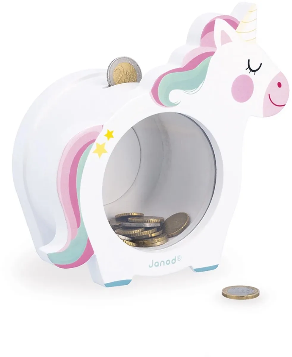 Janod Unicorn Houten Spaarpot - Magnetisch - 3+ Jaar
