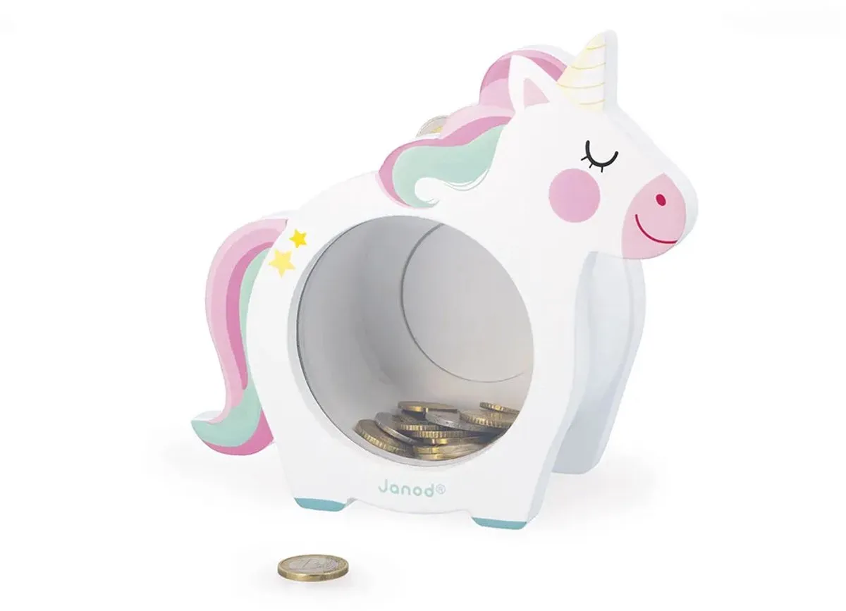 Janod Unicorn Houten Spaarpot - Magnetisch - 3+ Jaar
