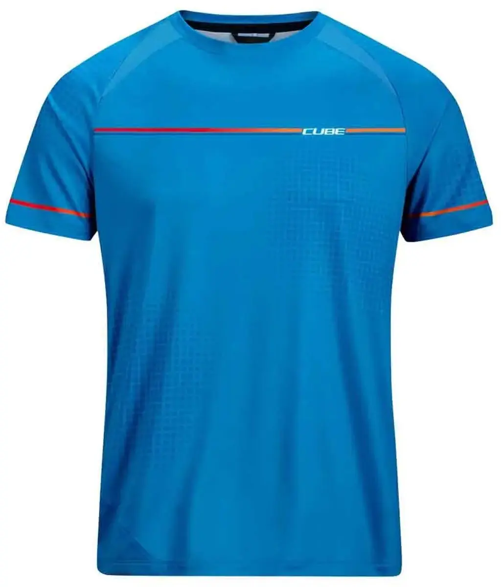 Cube Tech Teamline Korte Mouw Enduro Trui - Blauw XL