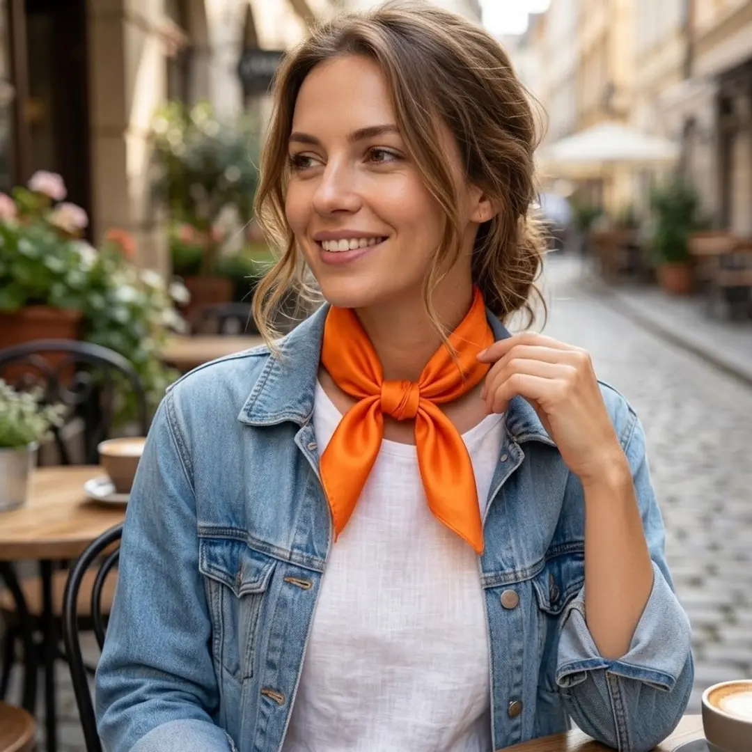 NuveX Oranje Dames Sjaal - Bandana Look