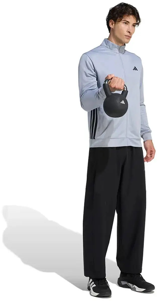 Adidas Workout Essentials 3 Stripes Knit Sweatshirt - Grijs XL