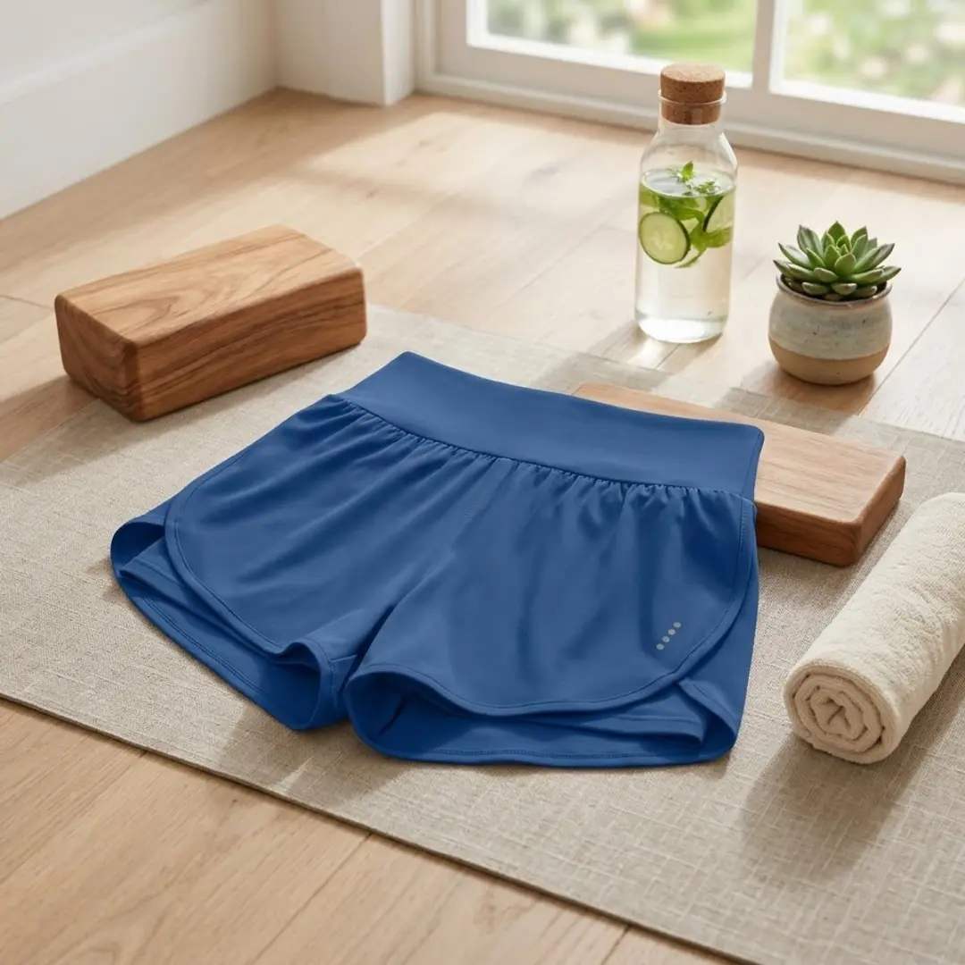 NuveX Koningsblauw Yoga Shorts Hoge Taille - S