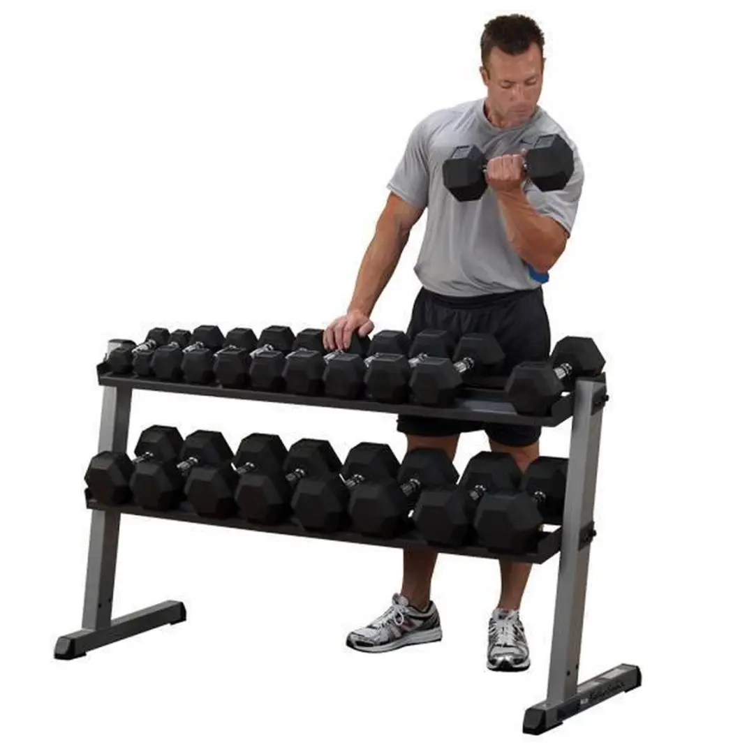 Body-Solid GDR60 Dumbbellrek - 2 Laags - Grijs
