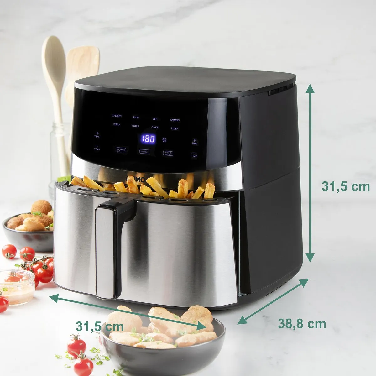 Domo DO547FR Airfryer XXL 7L - 1800W - Inox/Zwart