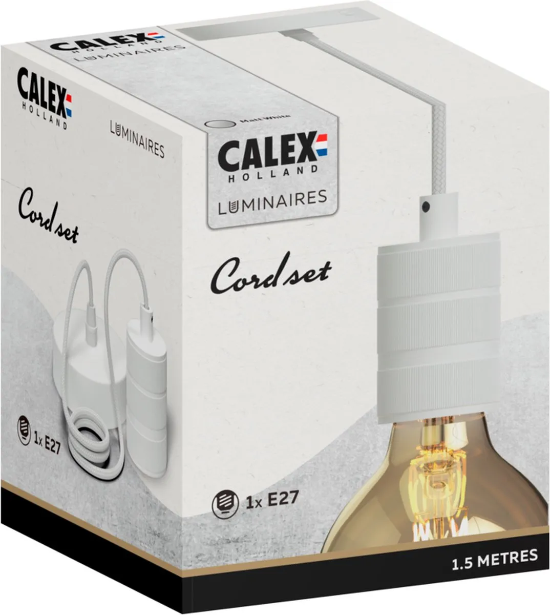 Calex Retro Pendel Industrieel Hanglamp E27 Wit