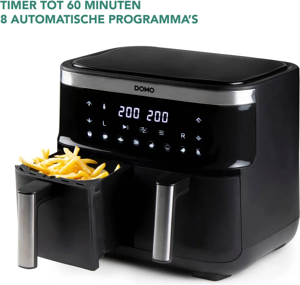 Domo DO537FR Airfryer XXL 2850W - 2x4L Zwart