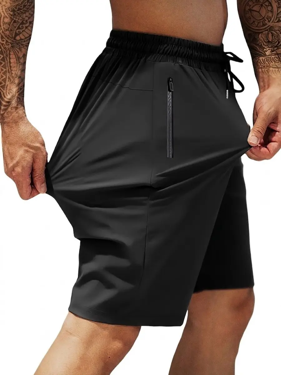 NUVEX Heren Sportshorts M Zwart - Elastisch & Ritszak