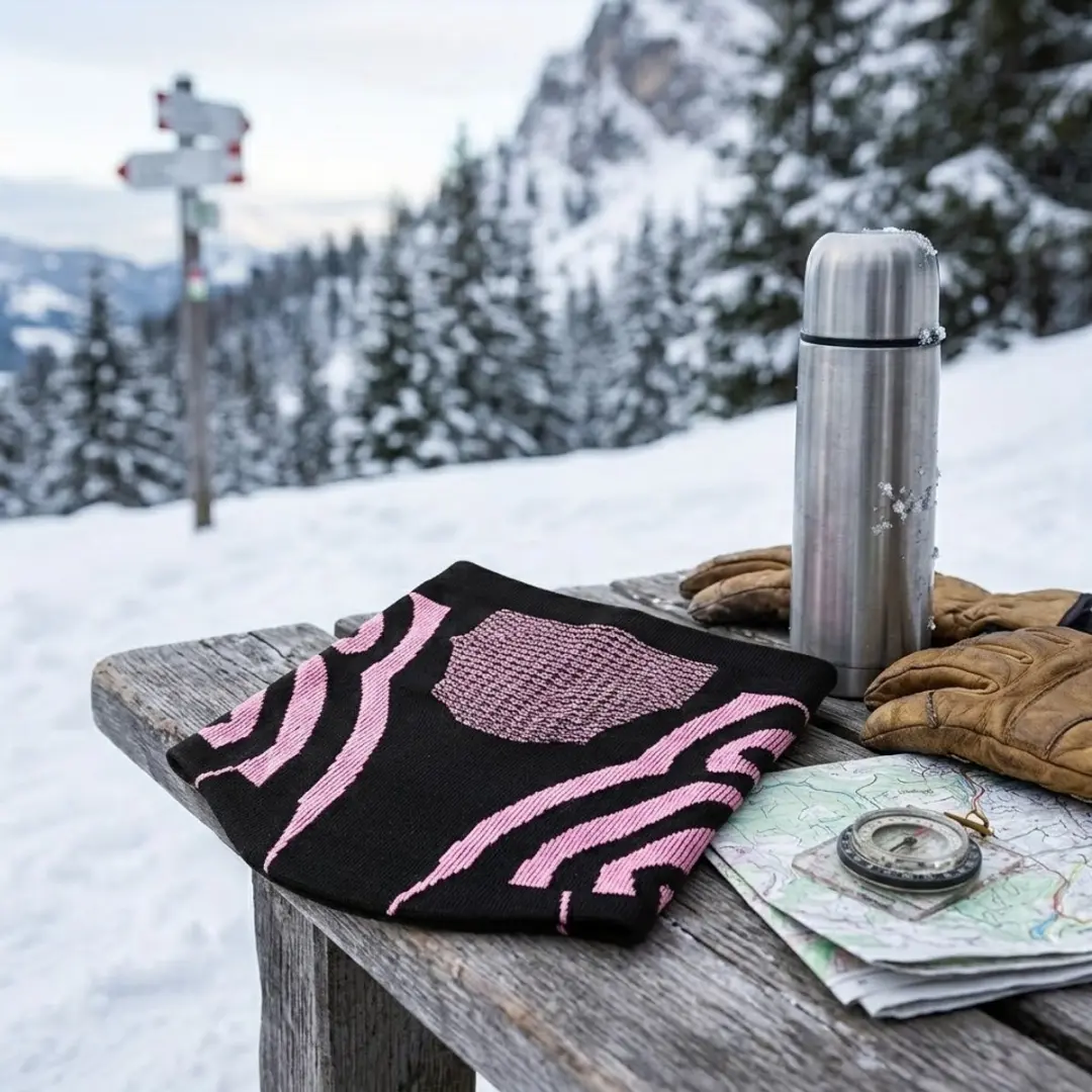 NuveX Nekwarmer Zwart Roze - One Size