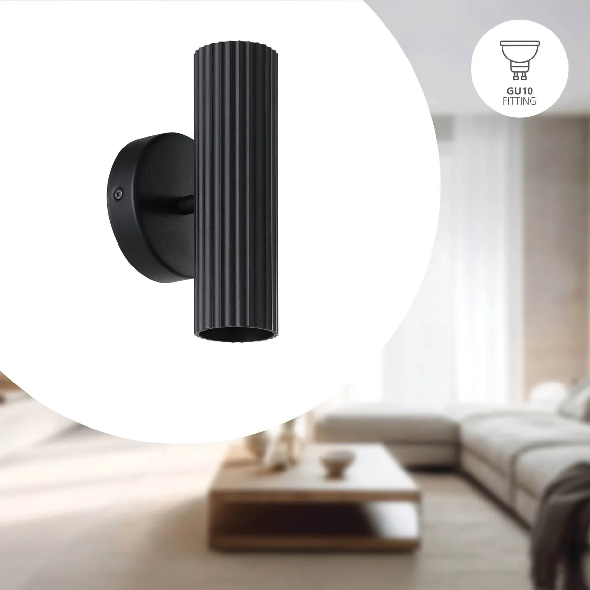 Eglo Portillo Wandlamp GU10 5W - Zwart