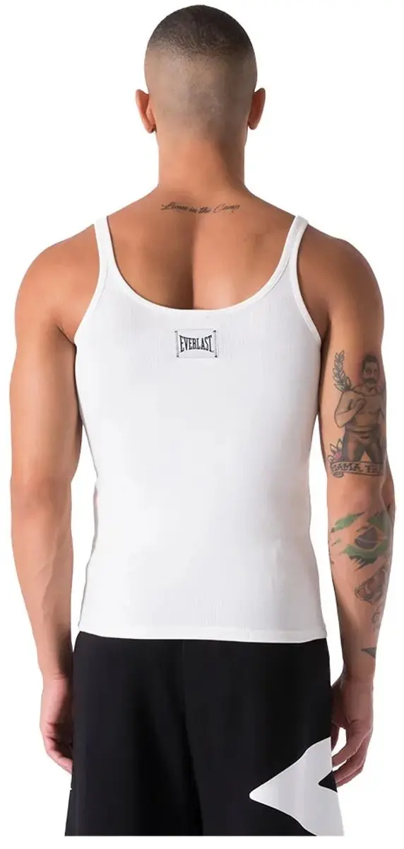 Everlast Ribbed Mouwloos T-shirt Wit - S