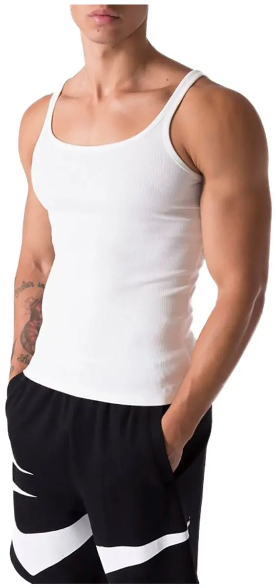 Everlast Ribbed Mouwloos T-shirt Wit - S