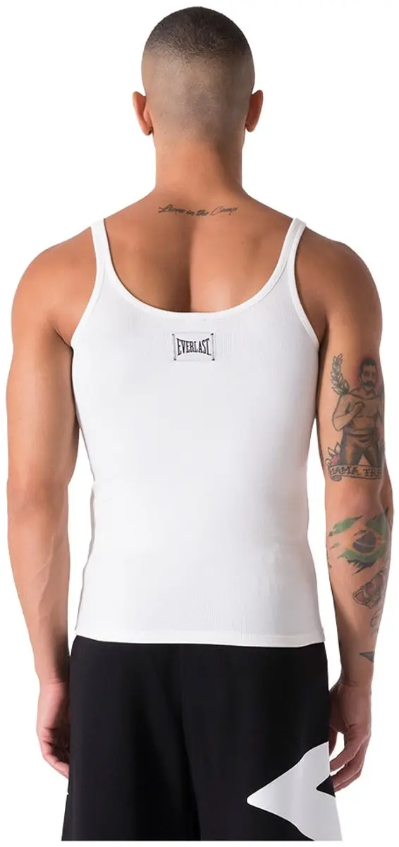 Everlast Ribbed Mouwloos T-shirt Wit - S