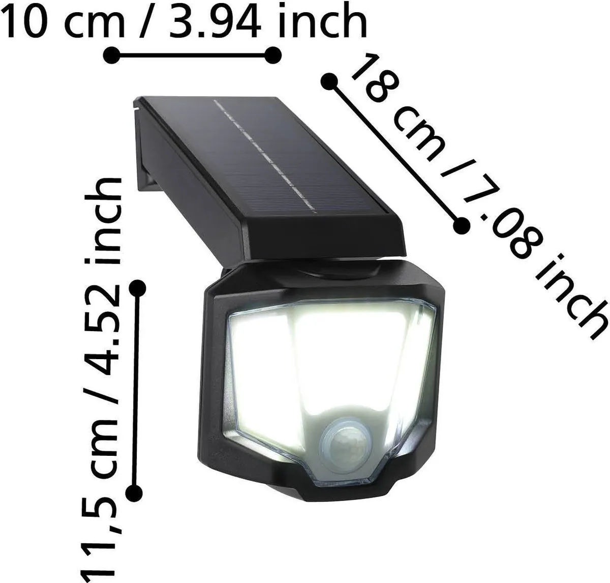 Eglo Z Solar Wandlamp LED 16.5cm - Zwart