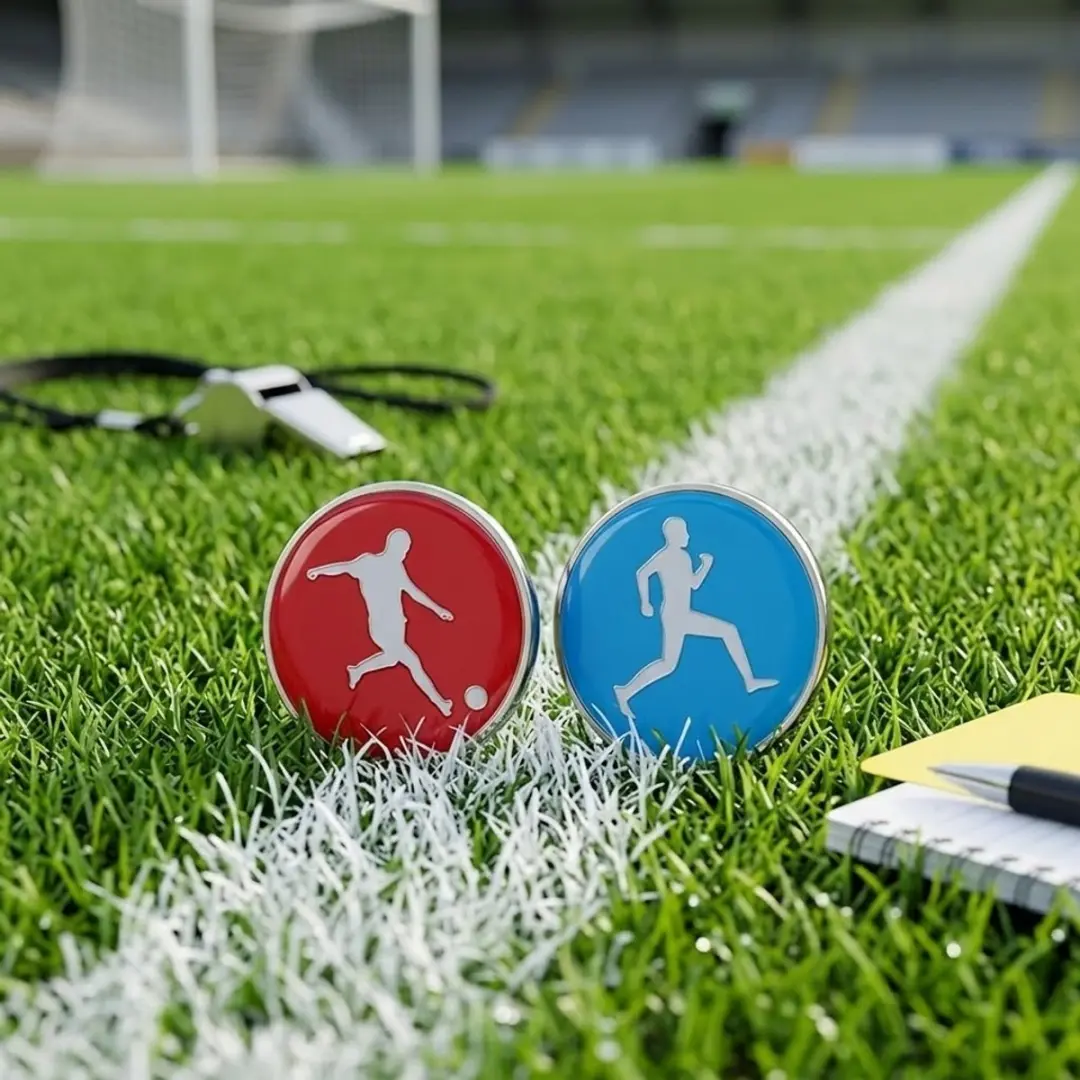 NUVEX Voetbal Randmarker Scheidsrechter - Rood/Blauw