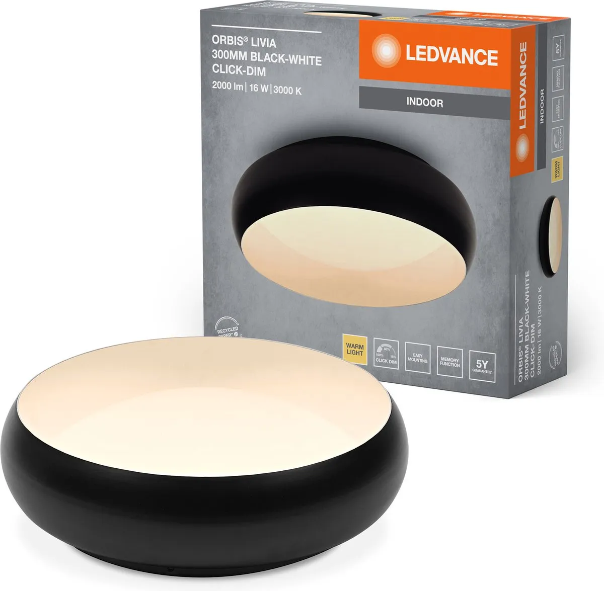 LEDVANCE Orbis Livia Plafondlamp 16W 1000lm